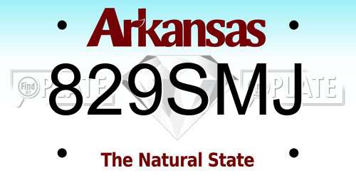 829SMJ Arkansas License Plate