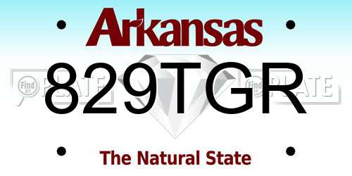 829TGR Arkansas License Plate