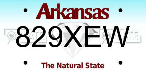 829XEW Arkansas License Plate