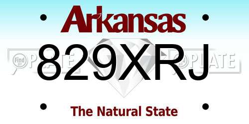 829XRJ Arkansas License Plate