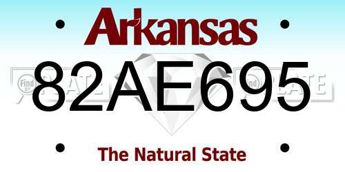 82AE695 Arkansas License Plate