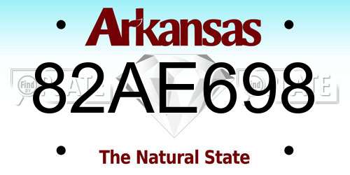 82AE698 Arkansas License Plate