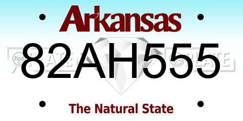 82AH555 Arkansas License Plate
