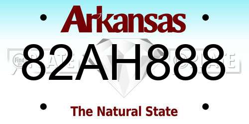 82AH888 Arkansas License Plate