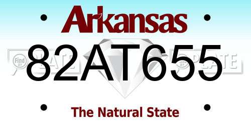 82AT655 Arkansas License Plate