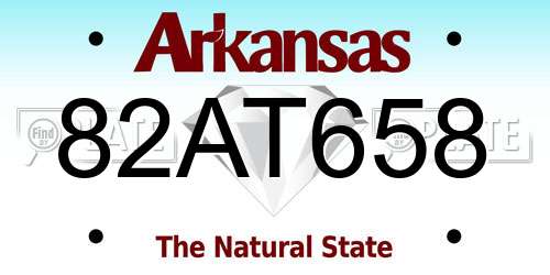 82AT658 Arkansas License Plate