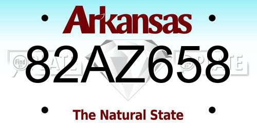 82AZ658 Arkansas License Plate