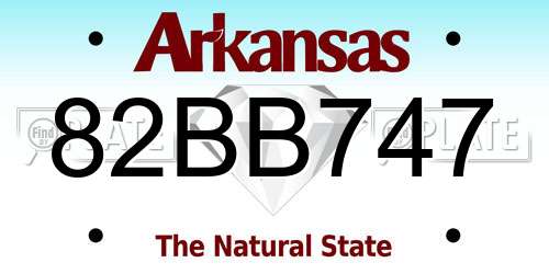 82BB747 Arkansas License Plate