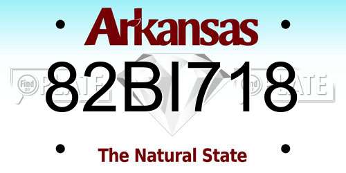 82BI718 Arkansas License Plate