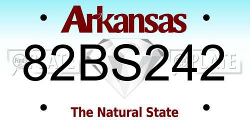 82BS242 Arkansas License Plate