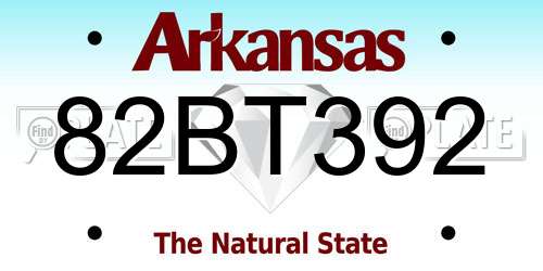 82BT392 Arkansas License Plate