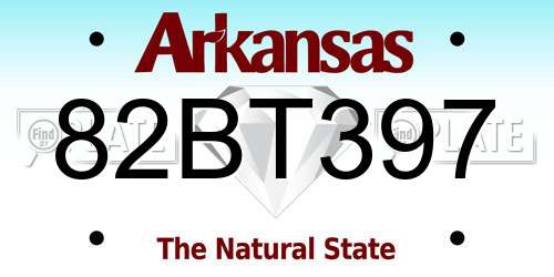82BT397 Arkansas License Plate