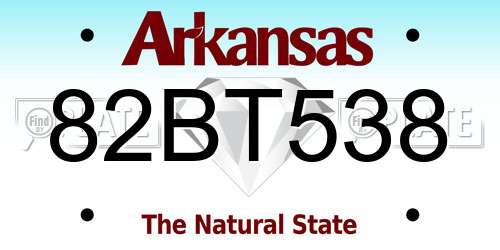 82BT538 Arkansas License Plate