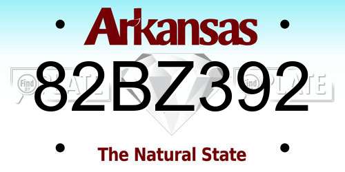 82BZ392 Arkansas License Plate