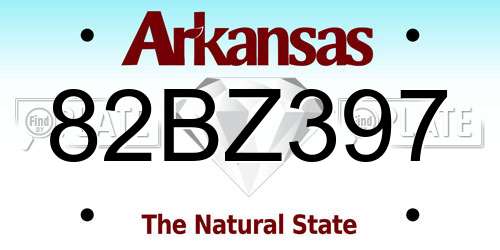 82BZ397 Arkansas License Plate