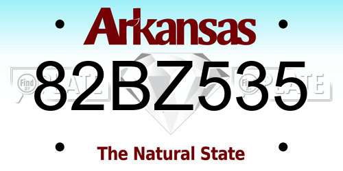 82BZ535 Arkansas License Plate