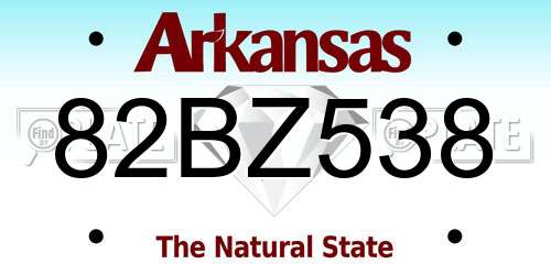 82BZ538 Arkansas License Plate