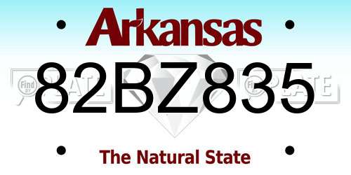 82BZ835 Arkansas License Plate