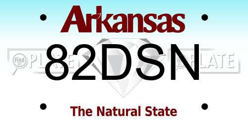 82DSN Arkansas License Plate