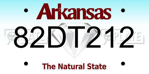 82DT212 Arkansas License Plate