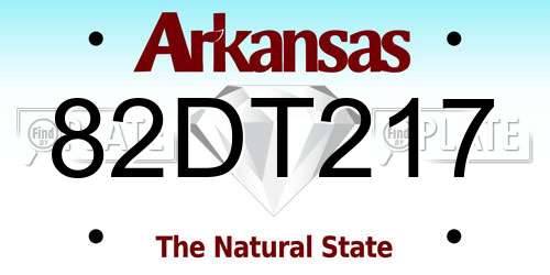 82DT217 Arkansas License Plate