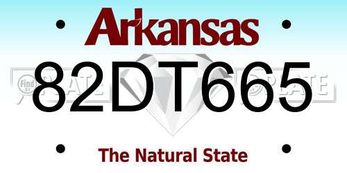 82DT665 Arkansas License Plate