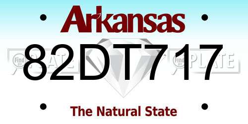 82DT717 Arkansas License Plate
