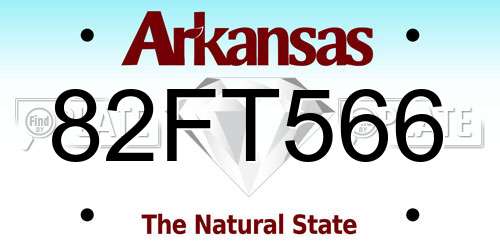 82FT566 Arkansas License Plate