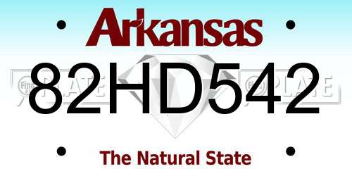 82HD542 Arkansas License Plate