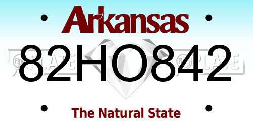 82HO842 Arkansas License Plate