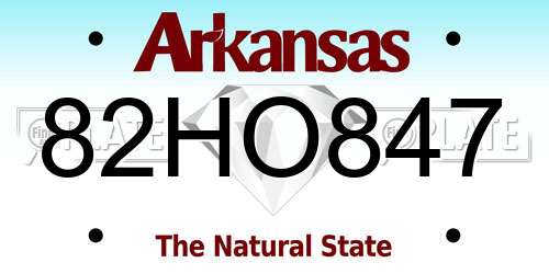 82HO847 Arkansas License Plate