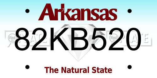 82KB520 Arkansas License Plate