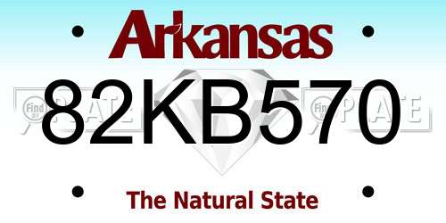 82KB570 Arkansas License Plate