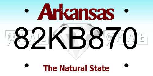 82KB870 Arkansas License Plate