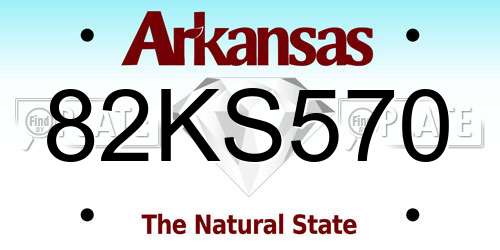 82KS570 Arkansas License Plate