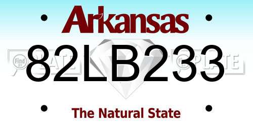 82LB233 Arkansas License Plate
