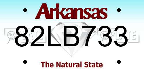 82LB733 Arkansas License Plate
