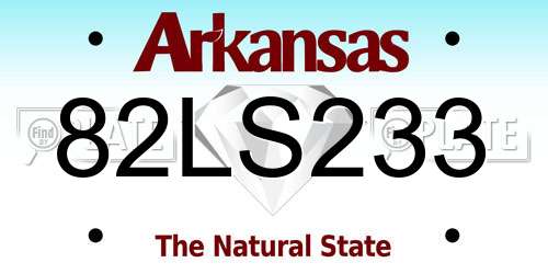 82LS233 Arkansas License Plate