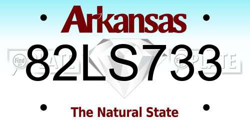 82LS733 Arkansas License Plate