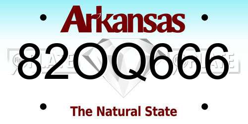 82OQ666 Arkansas License Plate