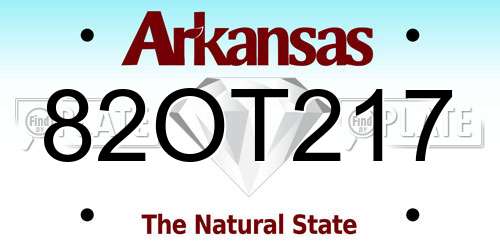 82OT217 Arkansas License Plate