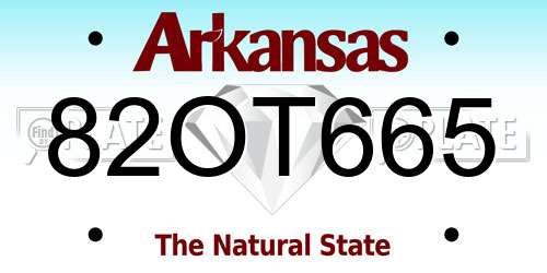 82OT665 Arkansas License Plate