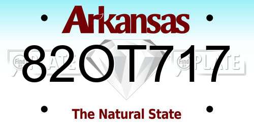 82OT717 Arkansas License Plate