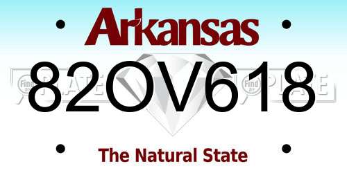 82OV618 Arkansas License Plate