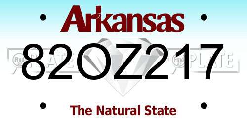 82OZ217 Arkansas License Plate
