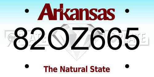 82OZ665 Arkansas License Plate