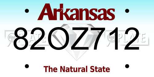 82OZ712 Arkansas License Plate