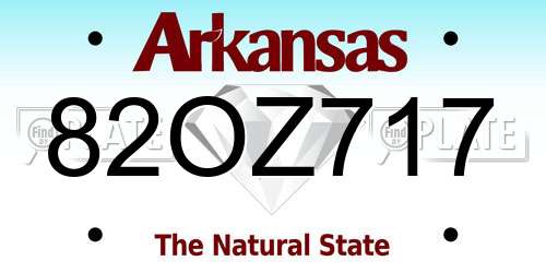 82OZ717 Arkansas License Plate