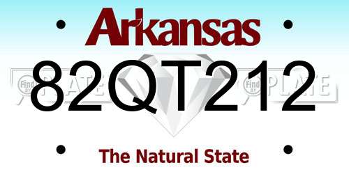 82QT212 Arkansas License Plate