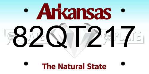 82QT217 Arkansas License Plate